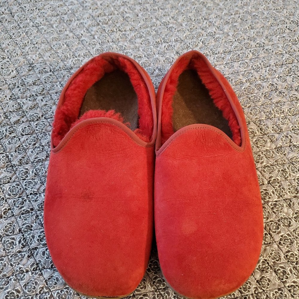 Halflinger suede & wool slippers w sz 39 fits like 7